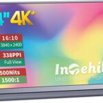 Intehill モバイルモニター 4k 13.4 インチ IGZOスクリーン 黄金比16:10、最高解像度3840x2400で 超軽量、超薄型 ミニPC・ノートPC用ハイエンドポータブルモニター U13NA